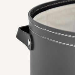 Round Leather Laundry Basket by Limac Design, CESTELLEA Standard