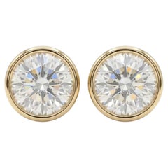 6.00ct Round Diamond 14K Yellow Gold Stud Earrings