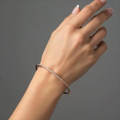 Runddiamant 14K (oder 18k auf Anfrage) Gold Petite Micro Pave Armspange Armband