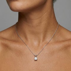 Collier pendentif en or jaune 14K (ou 18k sur demande) avec diamants ronds