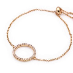 Pulsera Halo Diamante Redondo Oro Amarillo 14K