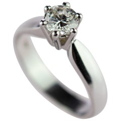 Bague de fiançailles de fiançailles solitaire en or 18 carats avec diamant rond certifié AIG