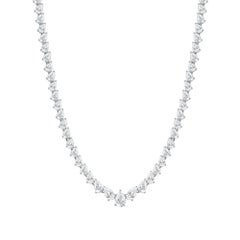 Runde birnenförmige Diamant-Halskette aus 18 Karat Gold