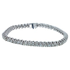 Diamante rotondo da 6 carati Linea Tennis Moda classica Bracciale in oro bianco 14 carati