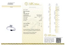 Round Diamond AIG Certified Engagement 18 Karat Gold Bridal Love Solitaire Ring