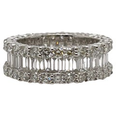 Round Diamond and Baguette Eternity Band