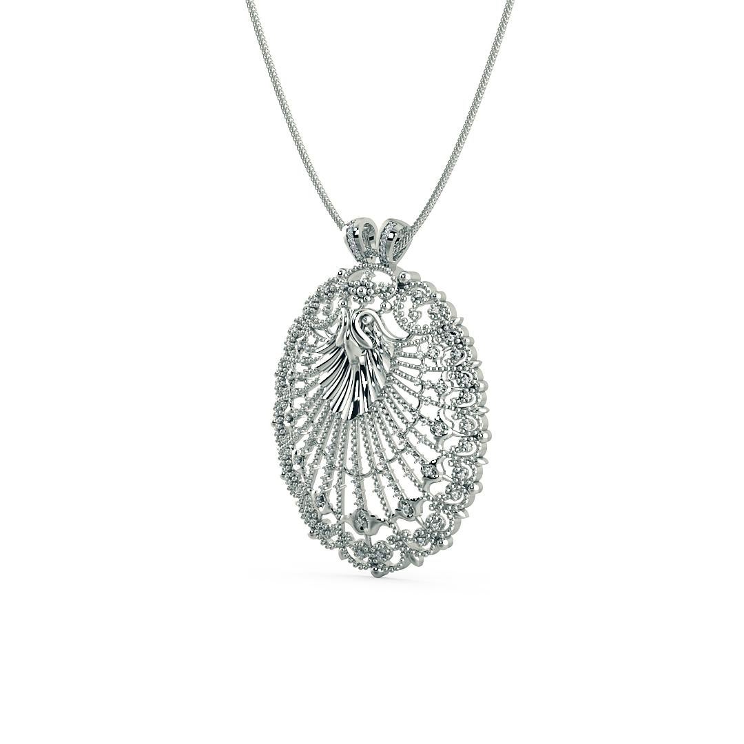 One of a kind 14K white gold round cluster pendant is set with 97 diamonds which are placed with detailed precision around the center of the pendent. Our hand crafted pendant is accompanied with a 14K white gold necklace. 

Jewel Details:

Pendant