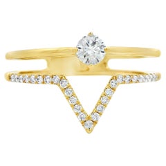 Round Diamond Band Ring with 0.33 Carat Total Weight in 14K Yellow Gold Size 7