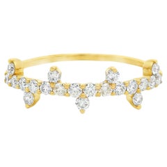 Round Diamond Band Ring with 0.40 Carat Total Weight in 14K Yellow Gold Size 7