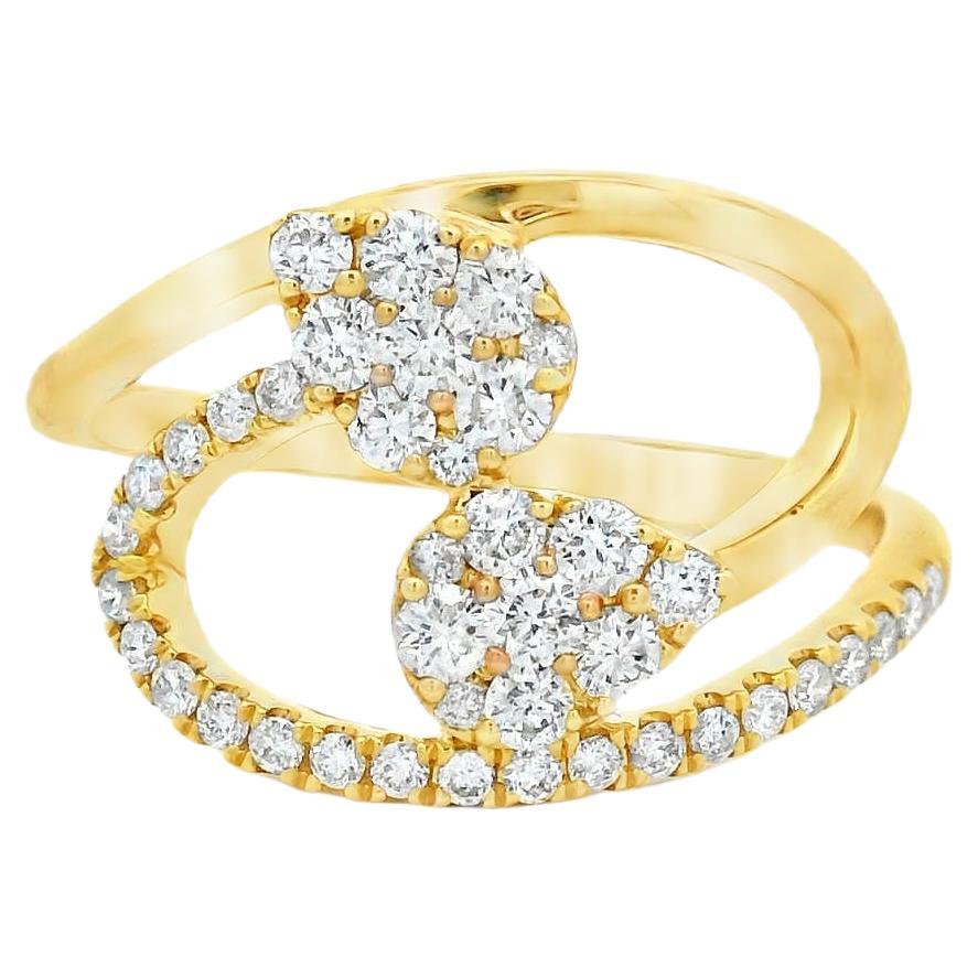 Round Diamond Band Ring with 0.50 Carat Total Weight in 14K Yellow Gold Size 7