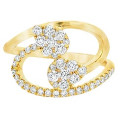 Round Diamond Band Ring with 0.50 Carat Total Weight in 14K Yellow Gold Size 7