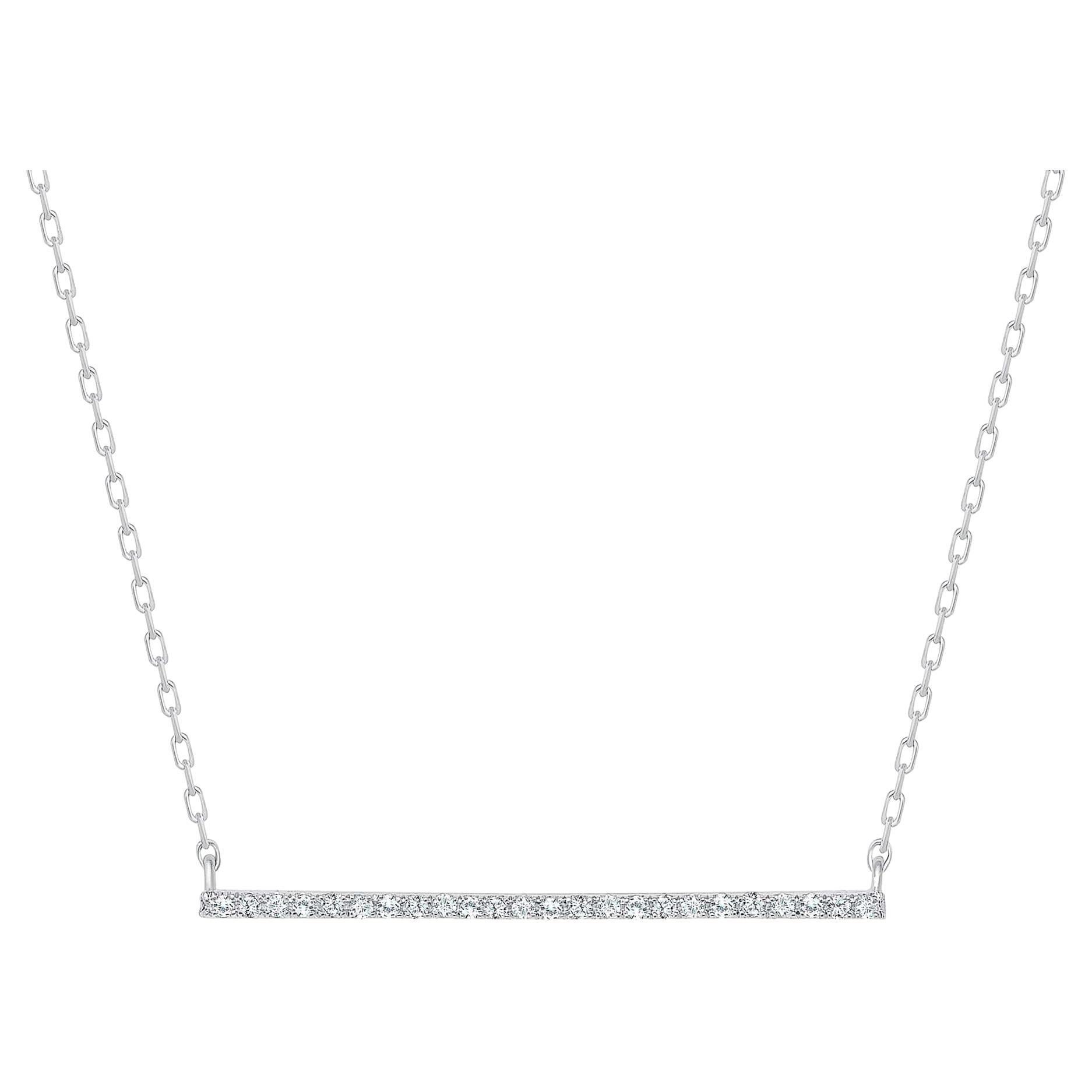 This Round Diamond Bar Necklace provides cute and fashionable on trend look. Great choice as gifts for Anniversary, Birthday, Graduation, Valentine's, and Holidays.

Metal : 14k Gold, 18k Gold, Platinum
Diamond Cut : Round Cut Natural
Total Diamond