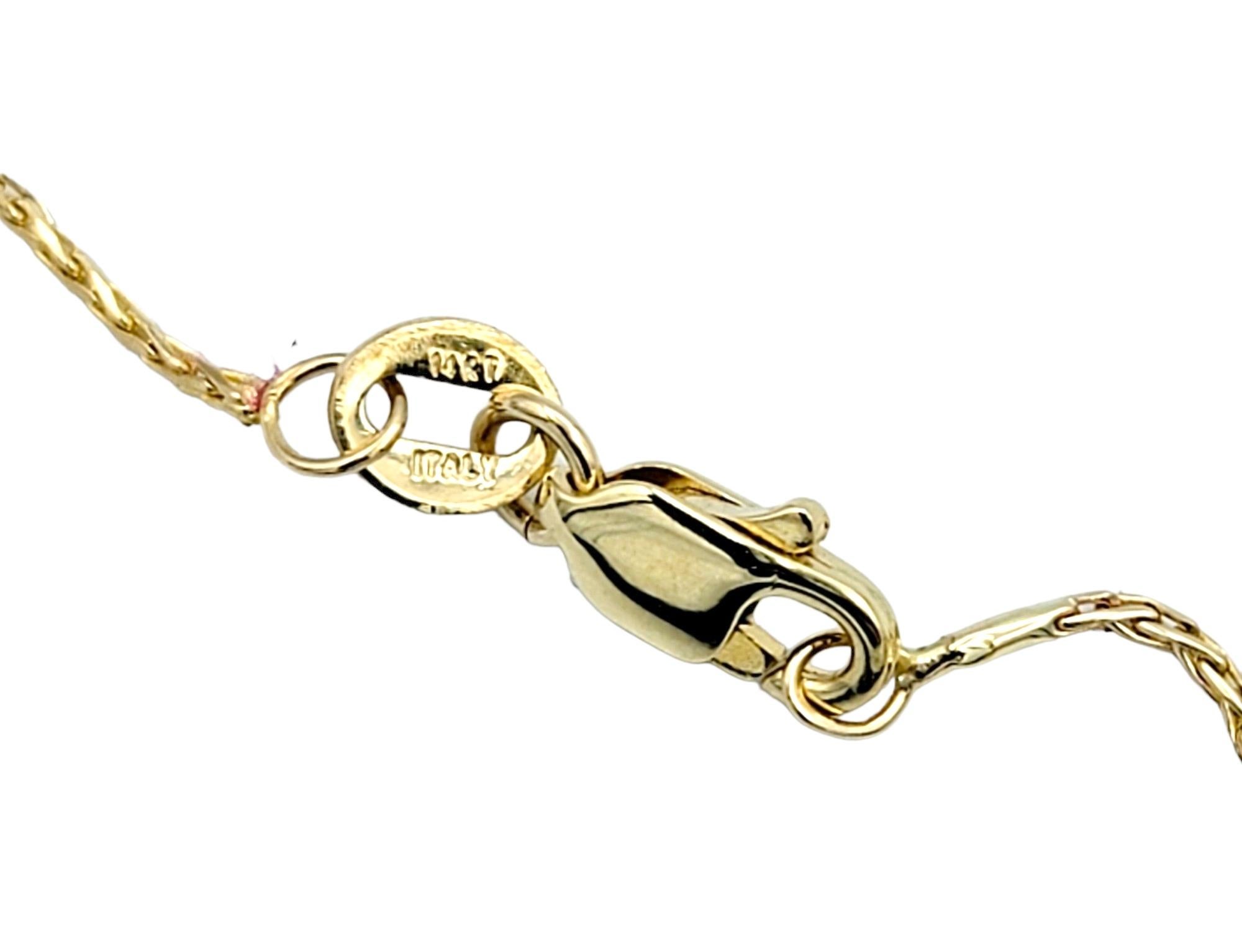 Women's Round Diamond Bezel Solitaire Pendant Necklace in 14 Karat Yellow Gold 16.25