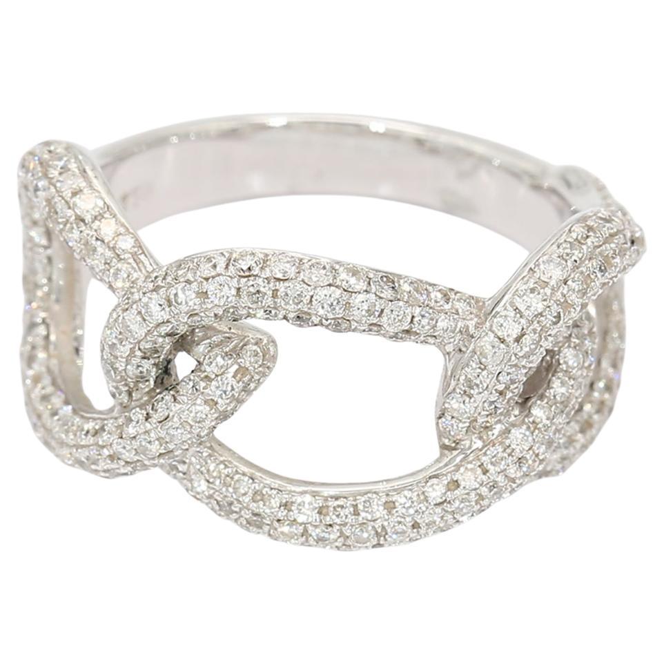 Anello Infinity con diamante rotondo intrecciato con 241 pietre/1,06 carati in oro bianco in vendita