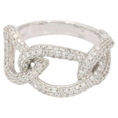 Anello Infinity con diamante rotondo intrecciato con 241 pietre/1,06 carati in oro bianco