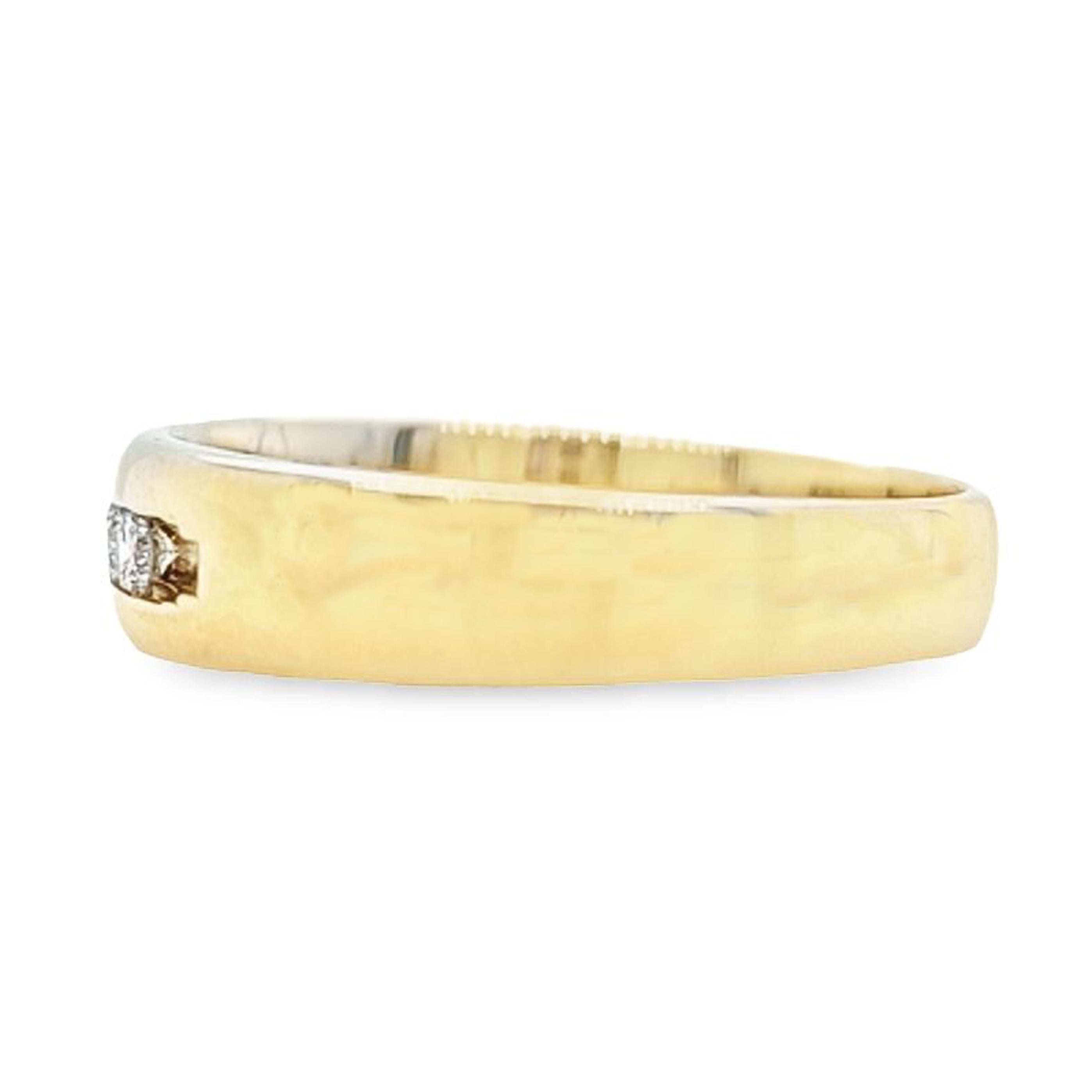 Round Cut Round Diamond Channel Band in Yellow Gold For Sale