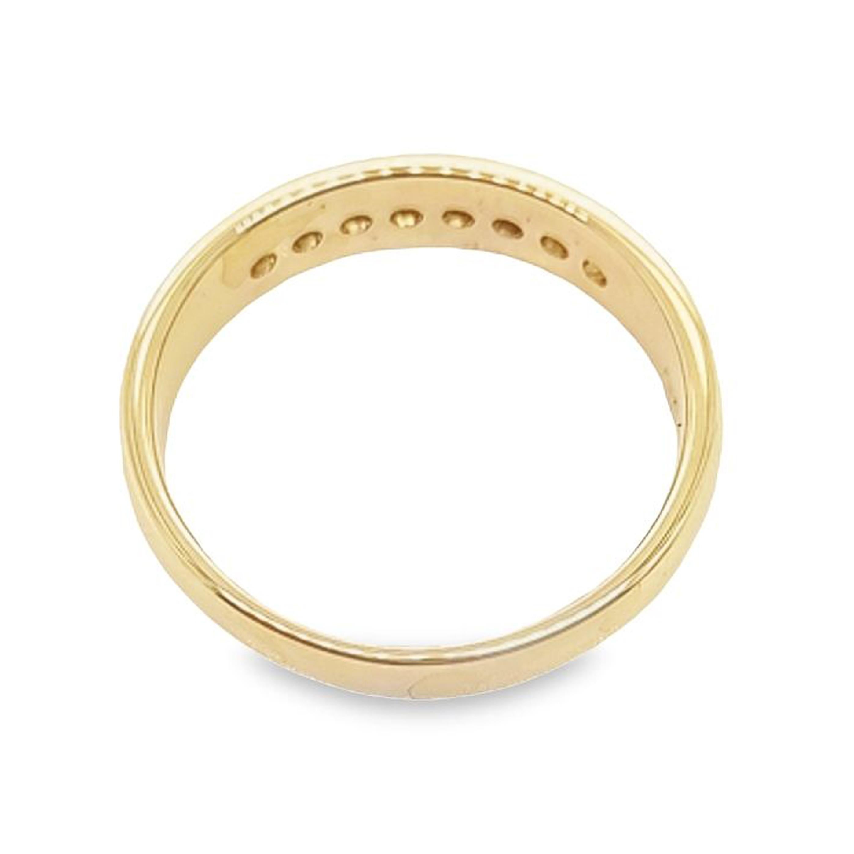 Round Diamond Channel Band in Yellow Gold For Sale 1