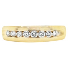 Runder Diamant- Kanalring aus Gelbgold mit Diamanten