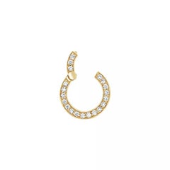 Round Diamond Charm Connector for Necklace in 14K Solid Yellow Gold