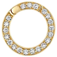 Connettore con diamante rotondo per collana in oro giallo massiccio 14K