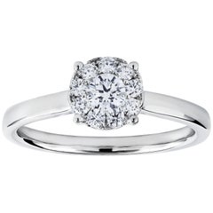 Roman Malakov, Round Diamond Cluster Engagement Ring in White Gold