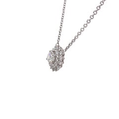 Round Diamond Cluster Pendant in 14K White Gold