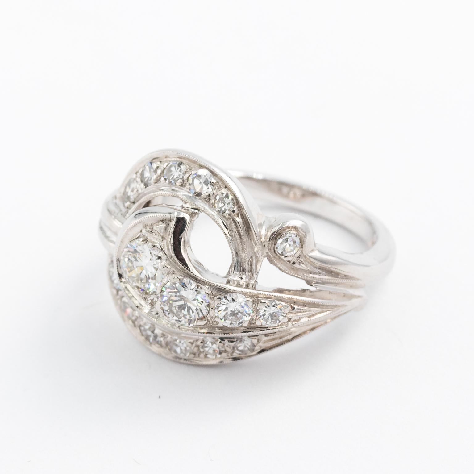 Women's Round Diamond Cocktail Ring For Sale