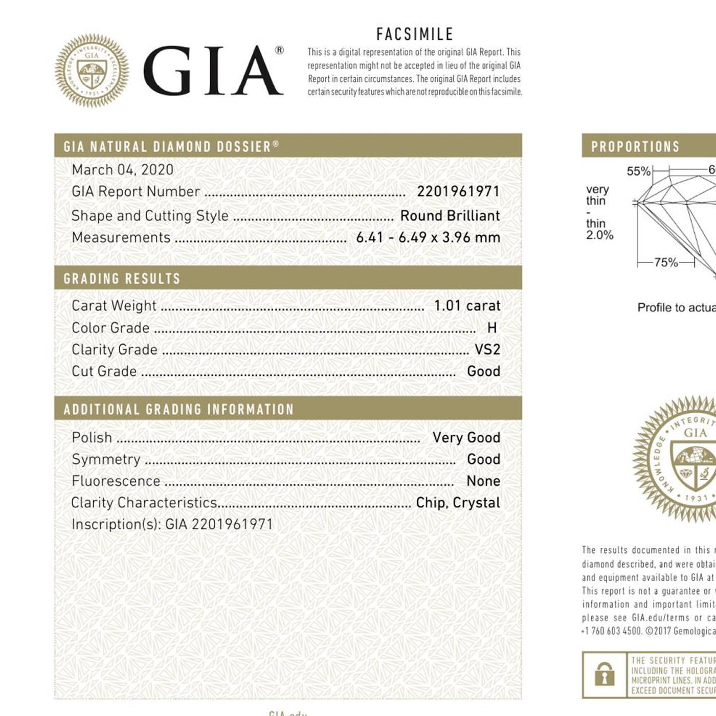 Modernist GIA Certifed 1.01 Carrat 14K Gold Round Double Halo Diamond Engagement Ring For Sale