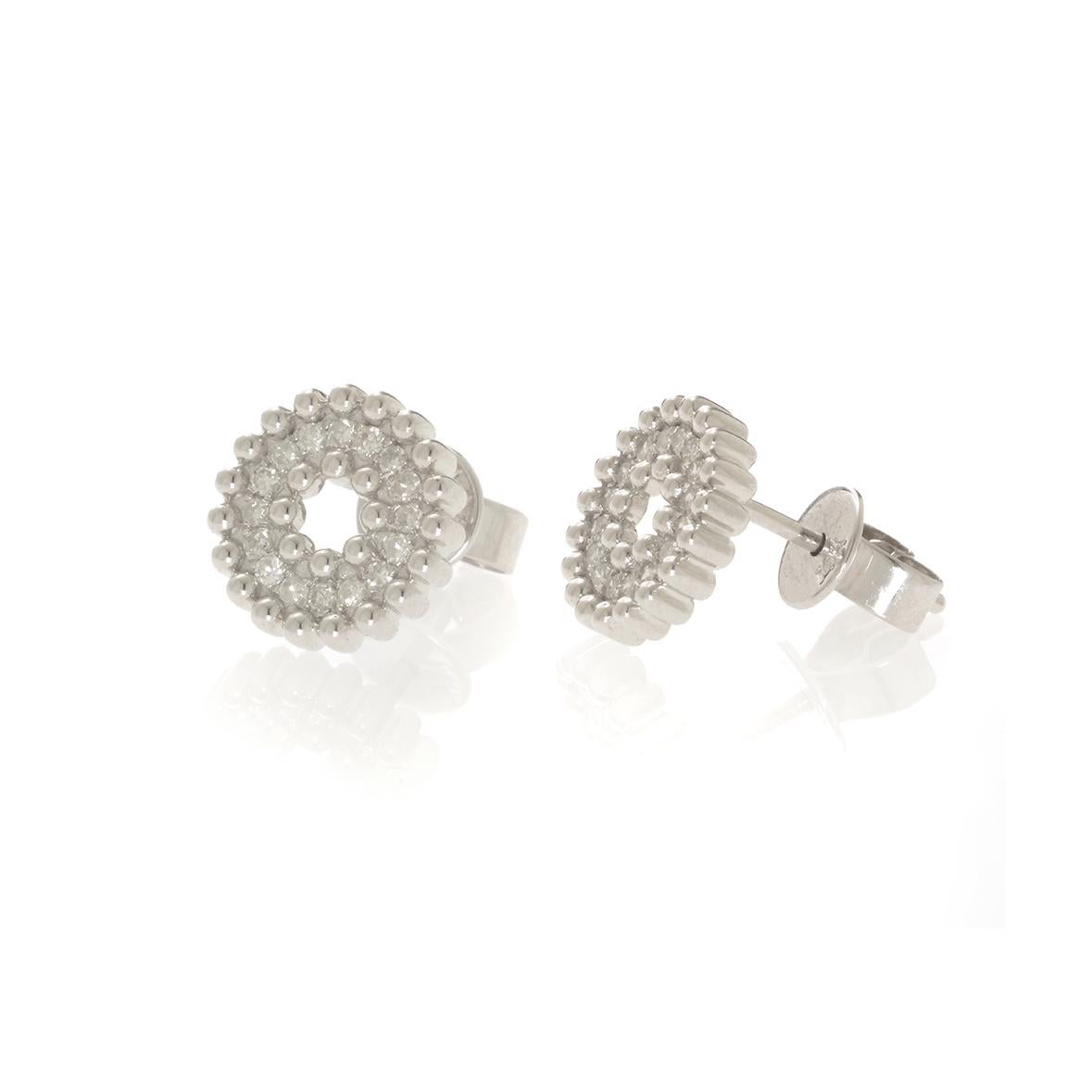 Women's or Men's Round Diamond Earrings For Sale