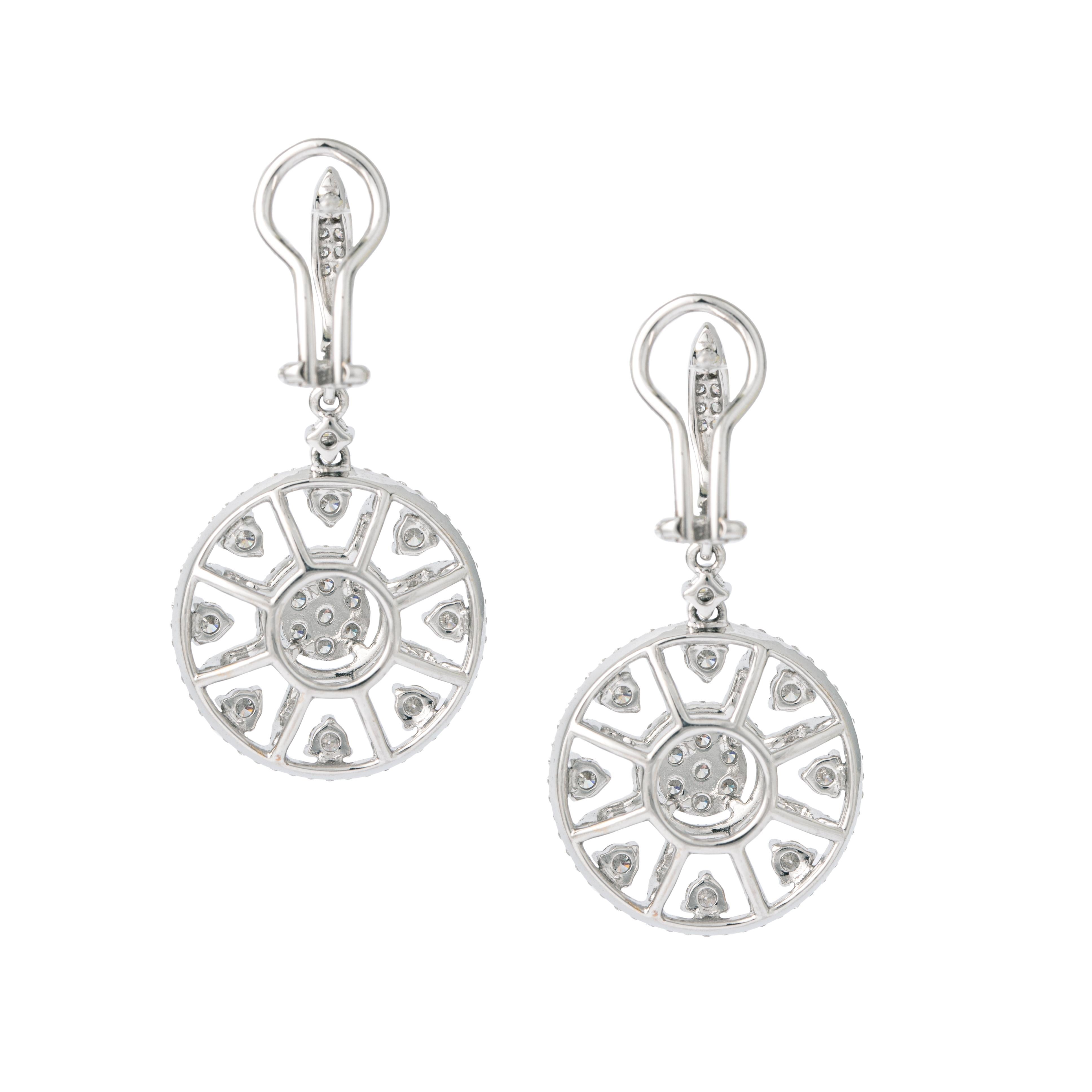 Contemporary Round Diamond Earrings For Sale