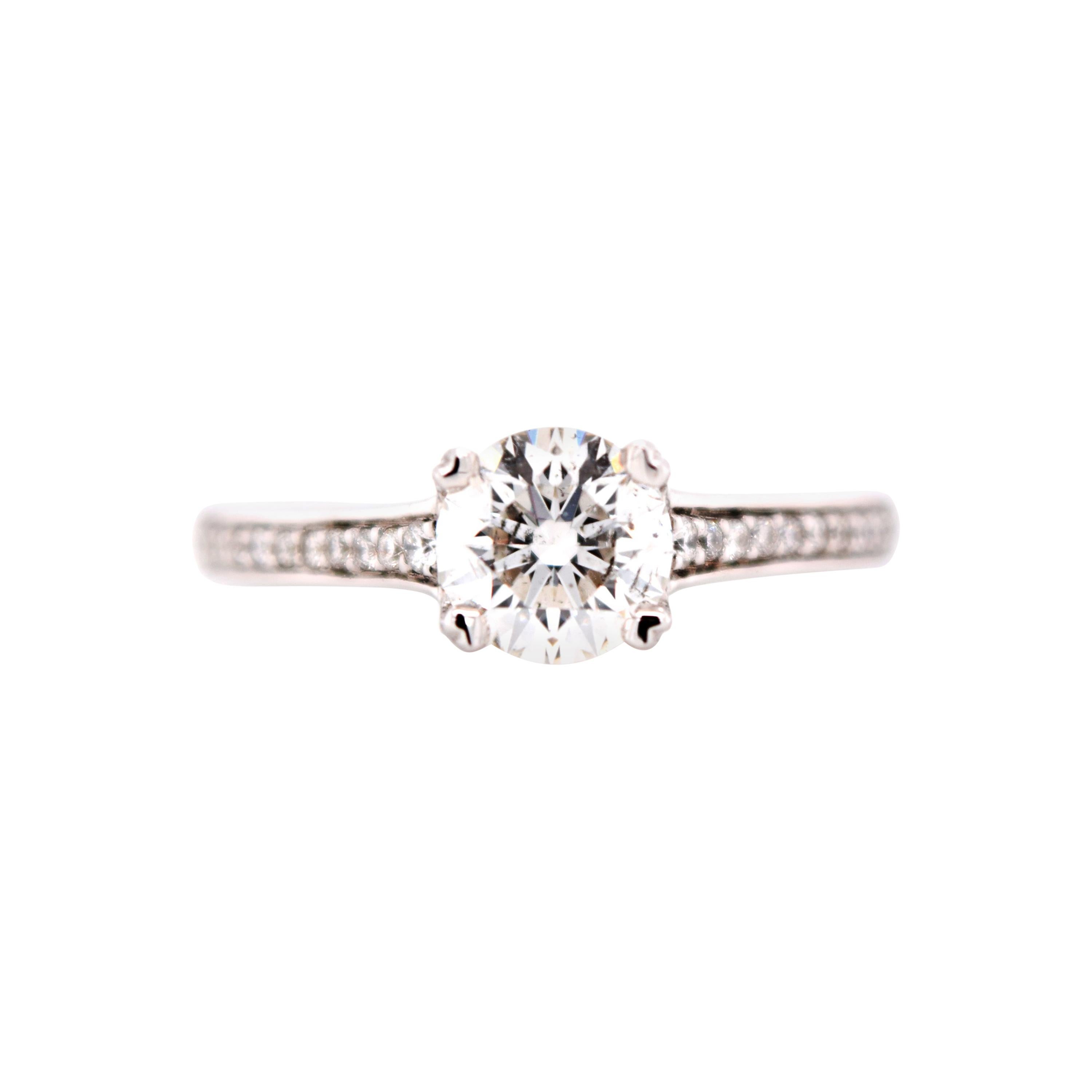 Round Diamond Engagement Ring 1 Carat G/I1 For Sale