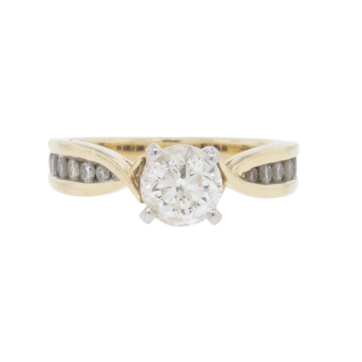 Company: N/A

Style of jewelry: Diamond engagement Ring

Material: 14k yellow gold

Stones: Center stone approximately 6.61mm and approximately J in color and I1 in clarity

Dimensions: 20mm x 6.61mm x 27mm

Weight: 5.1g (3.3dwt)

SKU: 12453-1