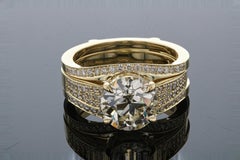 Round Diamond Engagement Ring with Matching Diamond Jacket 'Certified'