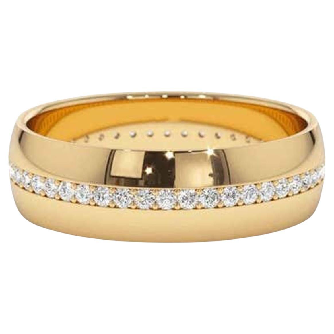 Runder Diamant-Eternity-Ring 14K Gelbgold gewölbter Ring
