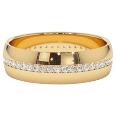 Runder Diamant-Eternity-Ring 14K Gelbgold gewölbter Ring