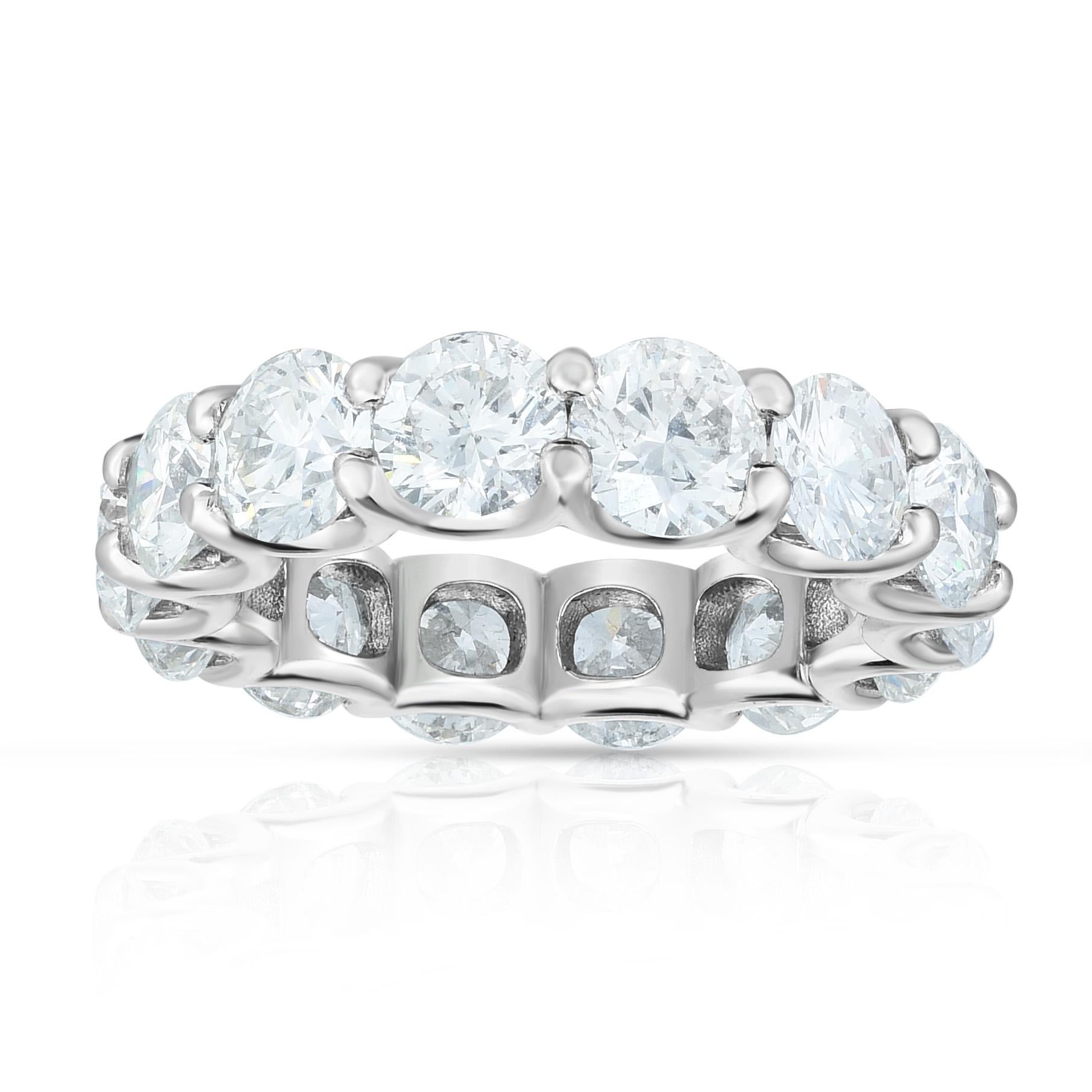 En vente :  Bracelet éternité en or blanc 14 carats, diamant rond, 5,50 carats 5
