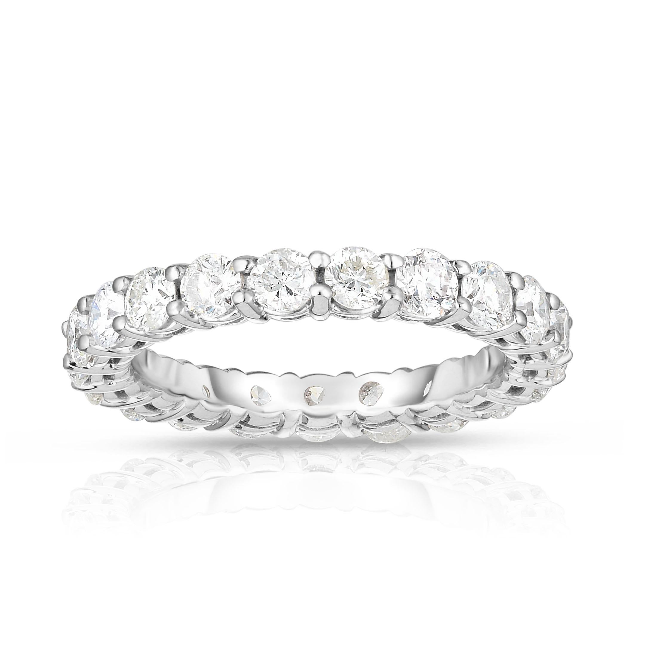 En vente :  Bracelet éternité en or blanc 14 carats, diamant rond, 5,50 carats 6