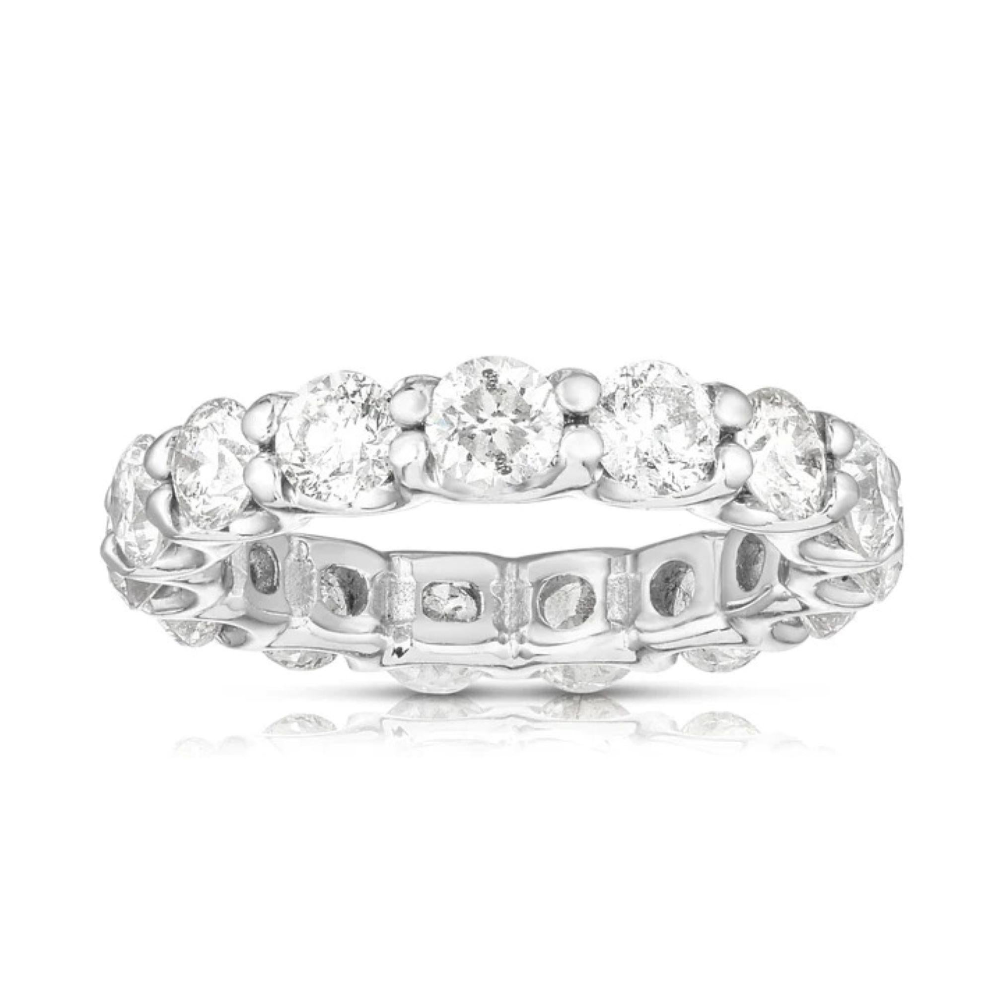 En vente :  Bracelet éternité en or blanc 14 carats, diamant rond, 5,50 carats 8