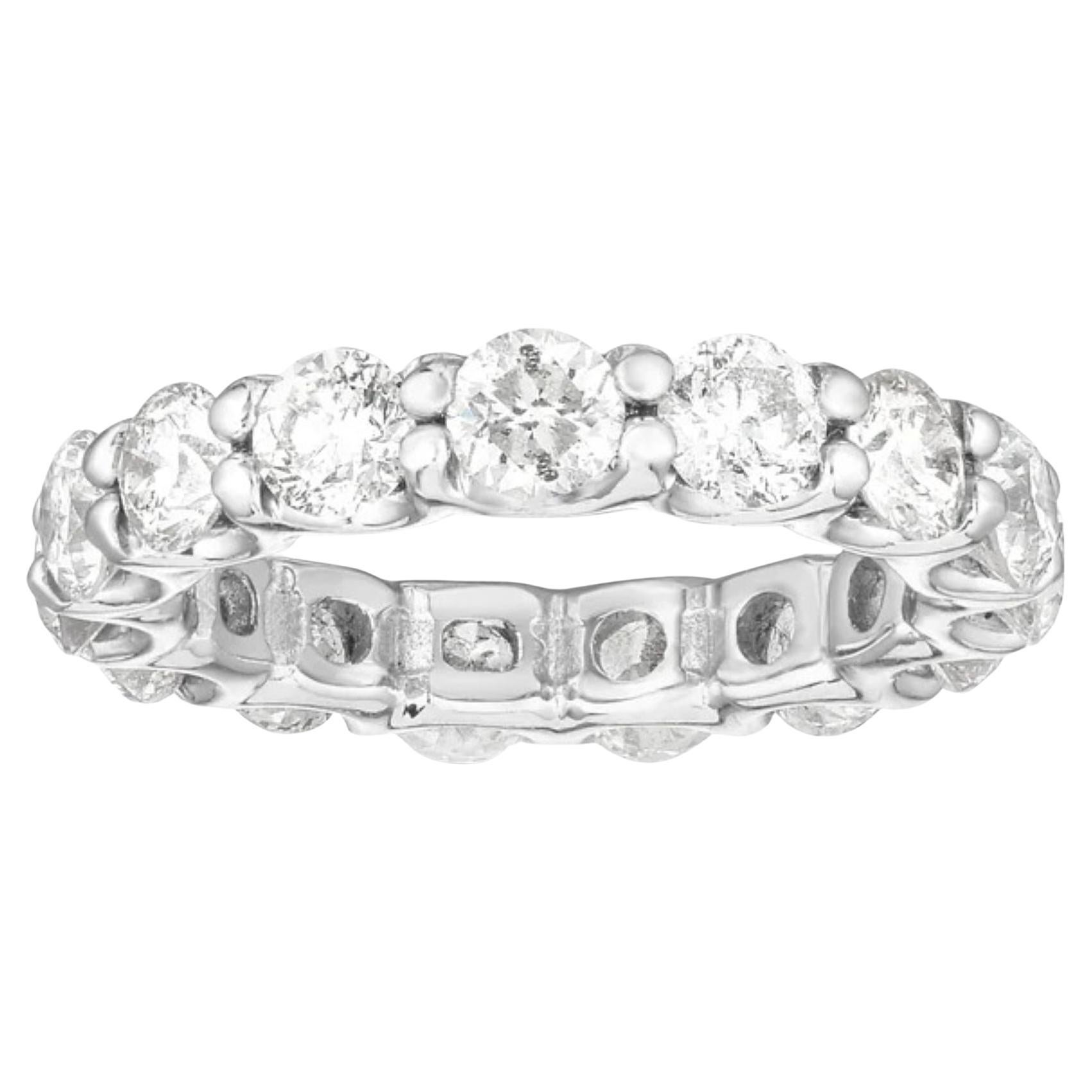 En vente :  Bracelet éternité en or blanc 14 carats, diamant rond, 5,50 carats