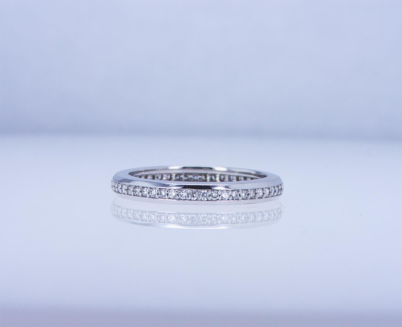 For Sale:  Round Diamond Eternity Band in 18k White Gold 10