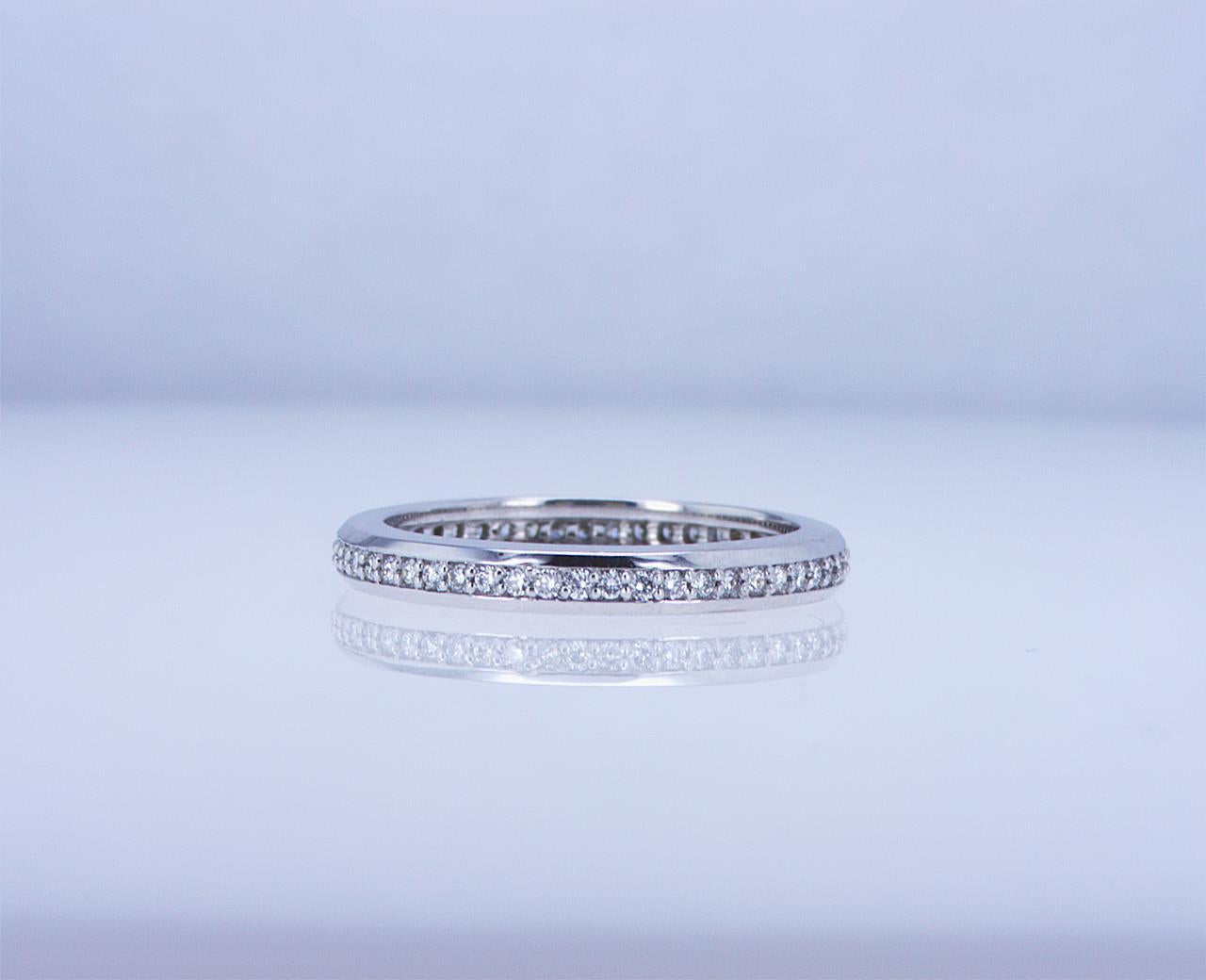 For Sale:  Round Diamond Eternity Band in 18k White Gold 11
