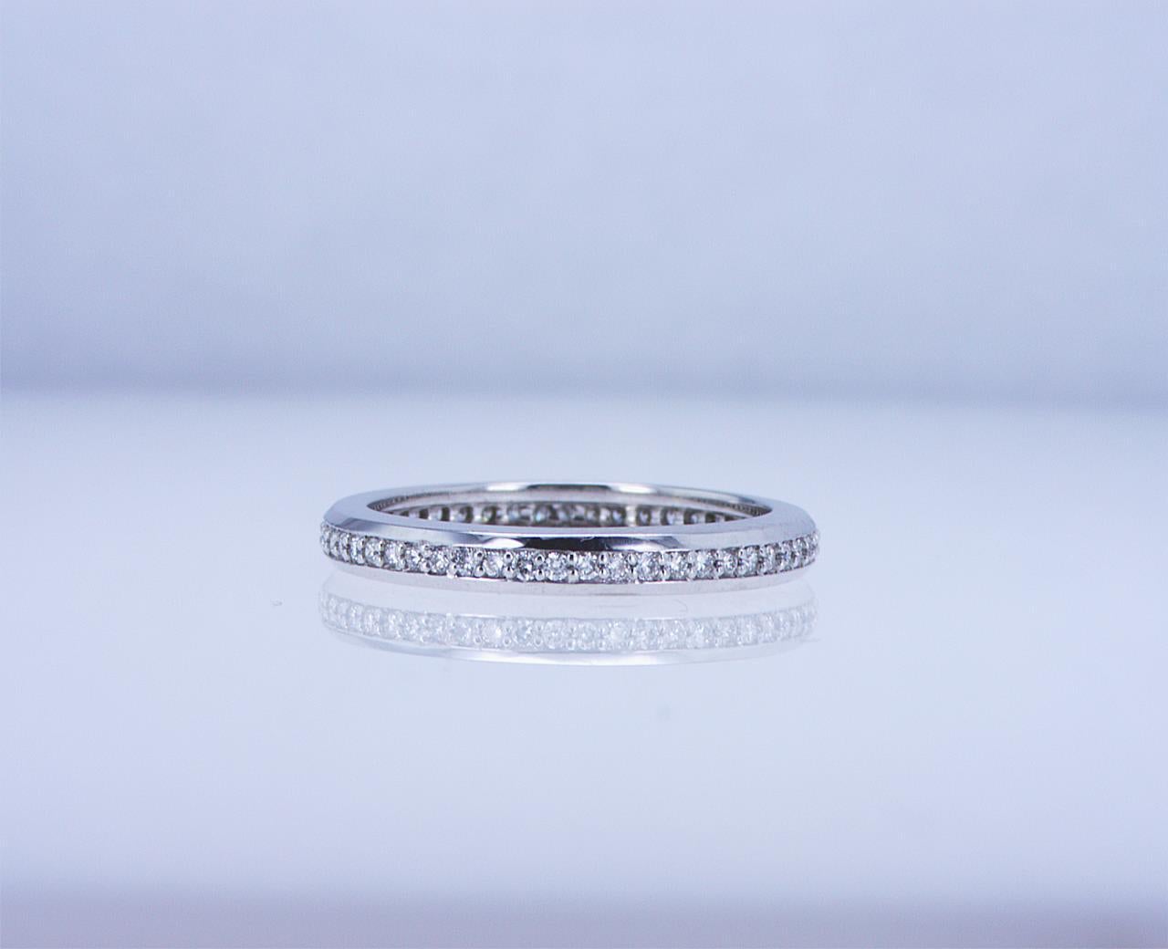 For Sale:  Round Diamond Eternity Band in 18k White Gold 14