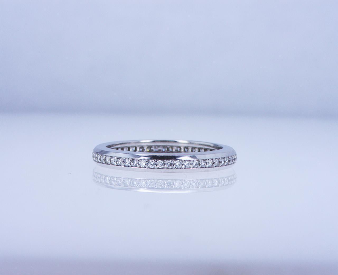 For Sale:  Round Diamond Eternity Band in 18k White Gold 15