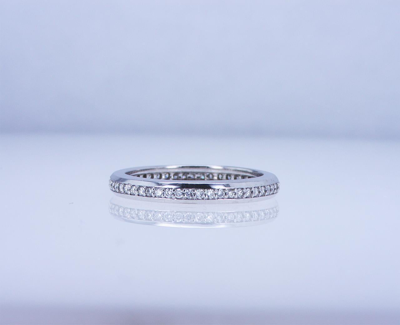 For Sale:  Round Diamond Eternity Band in 18k White Gold 16