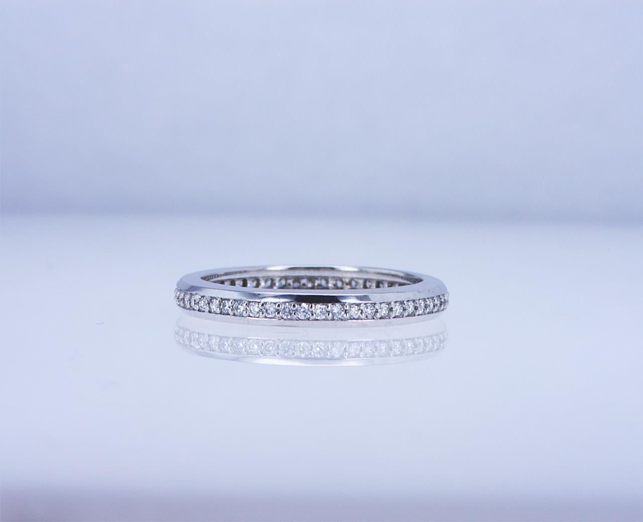 For Sale:  Round Diamond Eternity Band in 18k White Gold 17