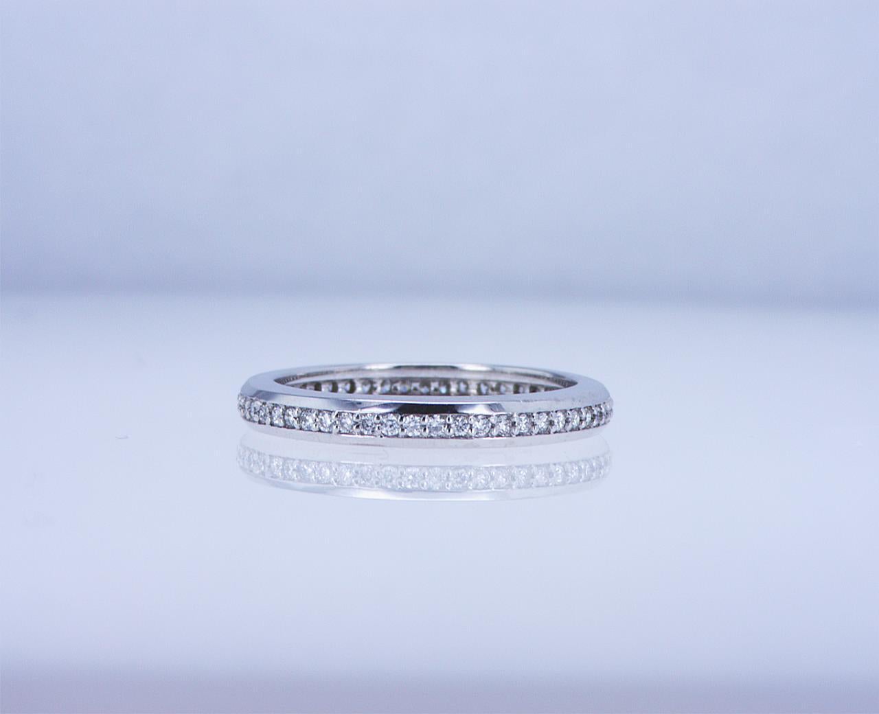 For Sale:  Round Diamond Eternity Band in 18k White Gold 18