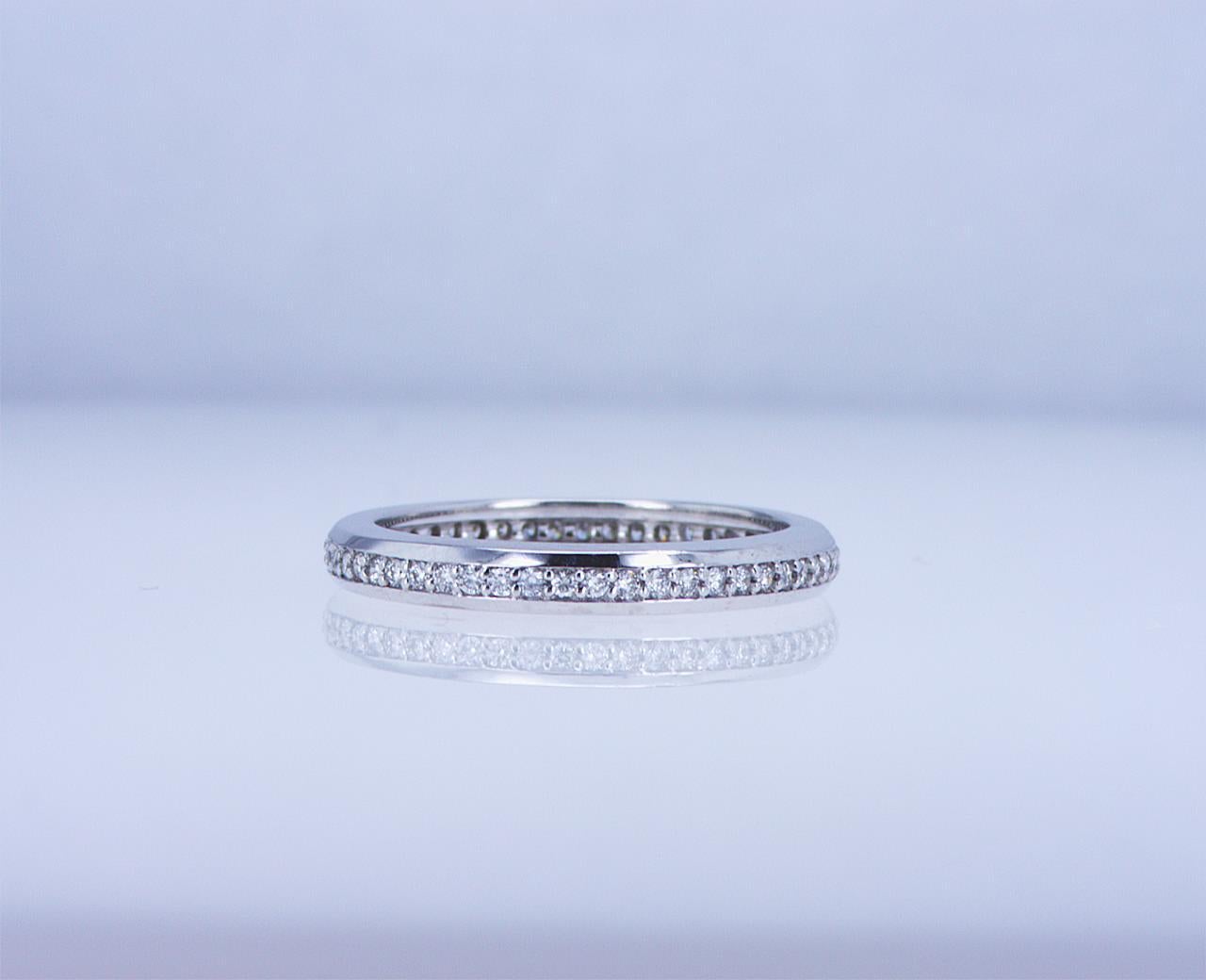 For Sale:  Round Diamond Eternity Band in 18k White Gold 20