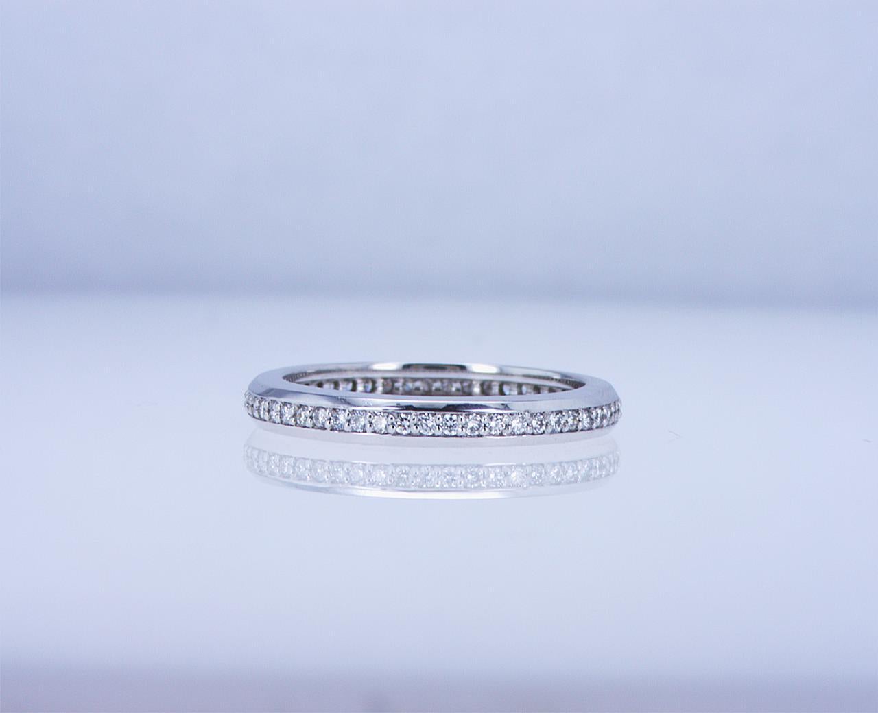 For Sale:  Round Diamond Eternity Band in 18k White Gold 5