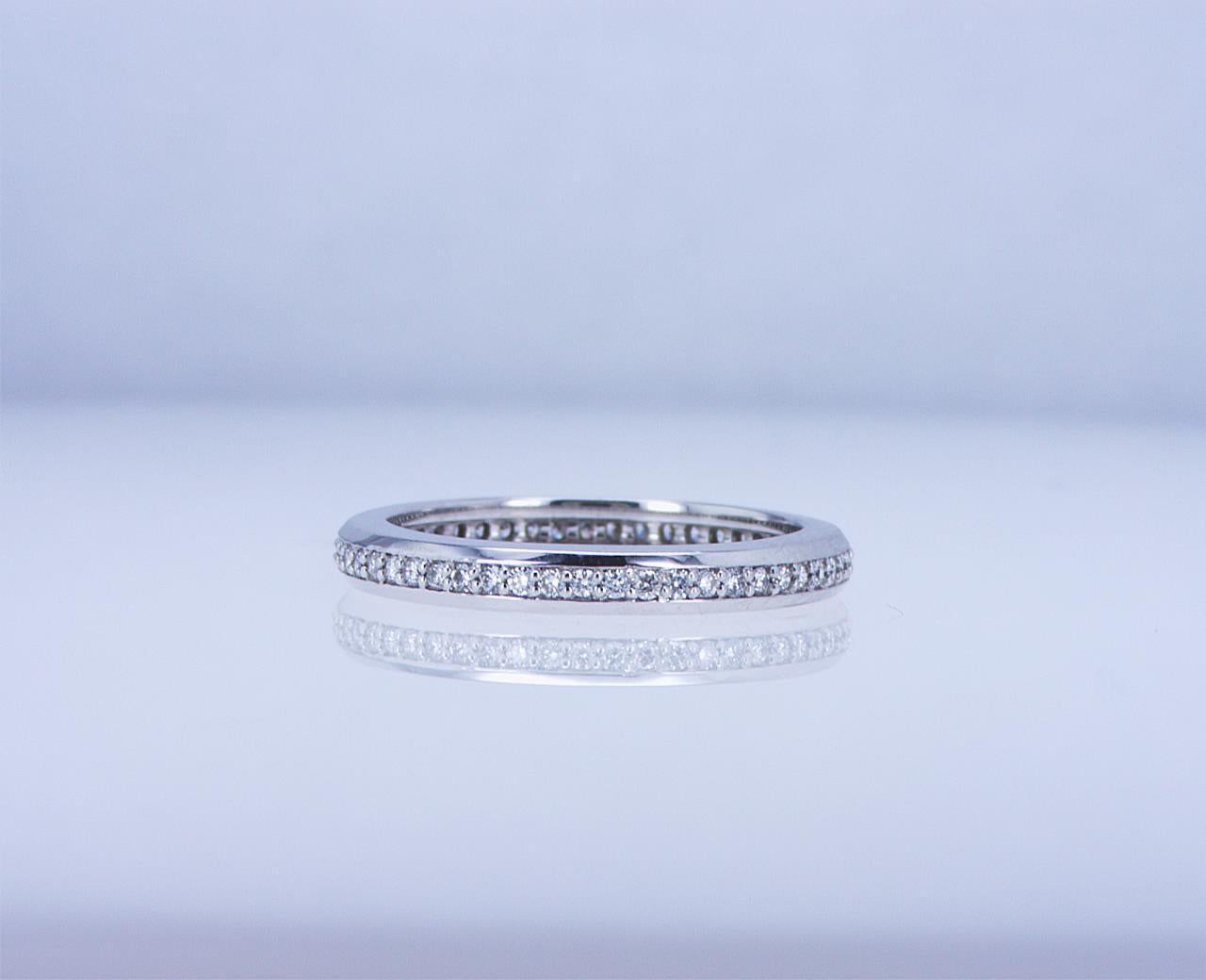 For Sale:  Round Diamond Eternity Band in 18k White Gold 8