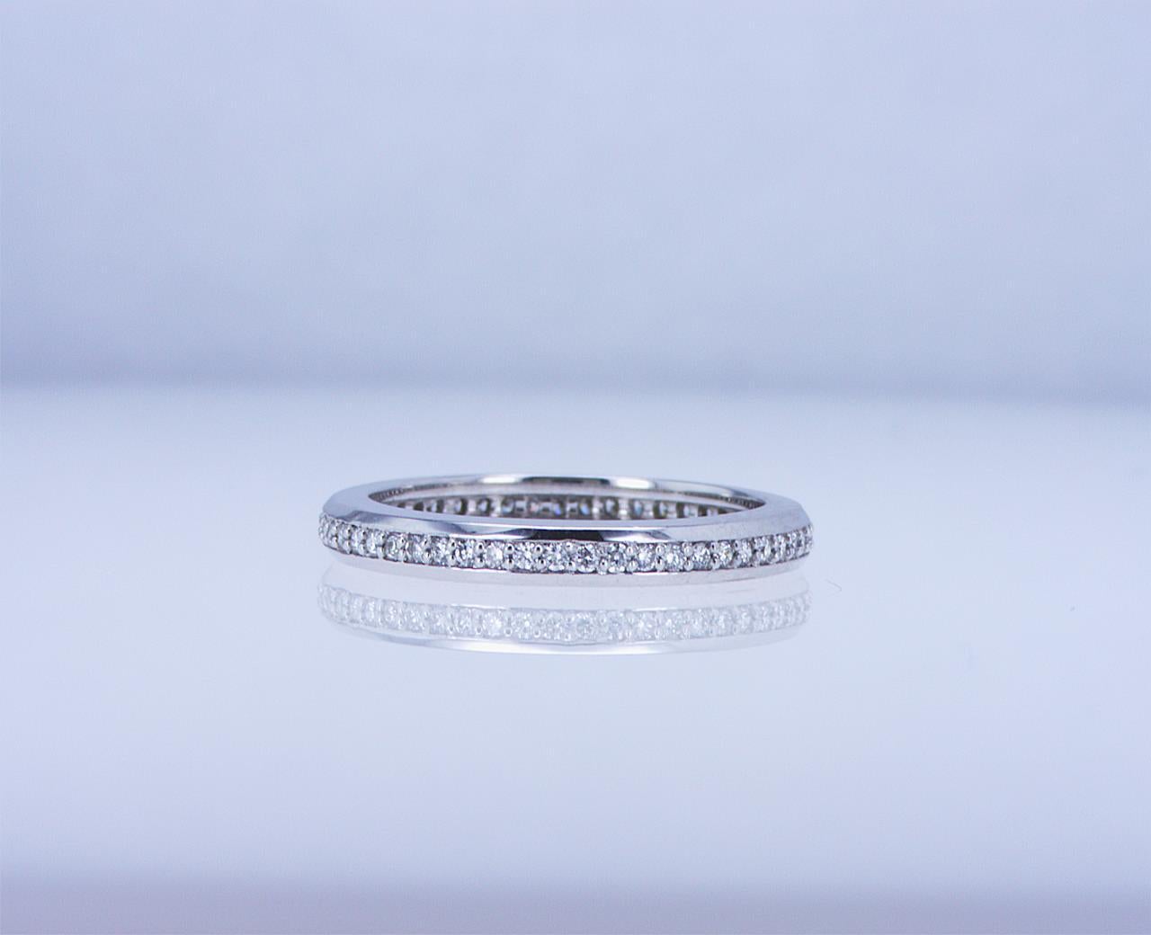 For Sale:  Round Diamond Eternity Band in 18k White Gold 9